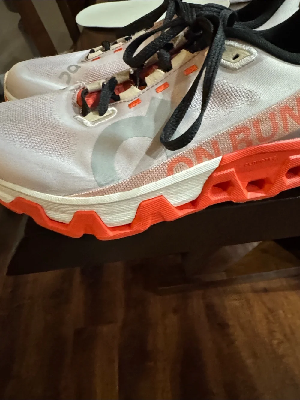 On Running Women's White and Orange Cloudtec Athletic Shoes - Picture 3 of 4